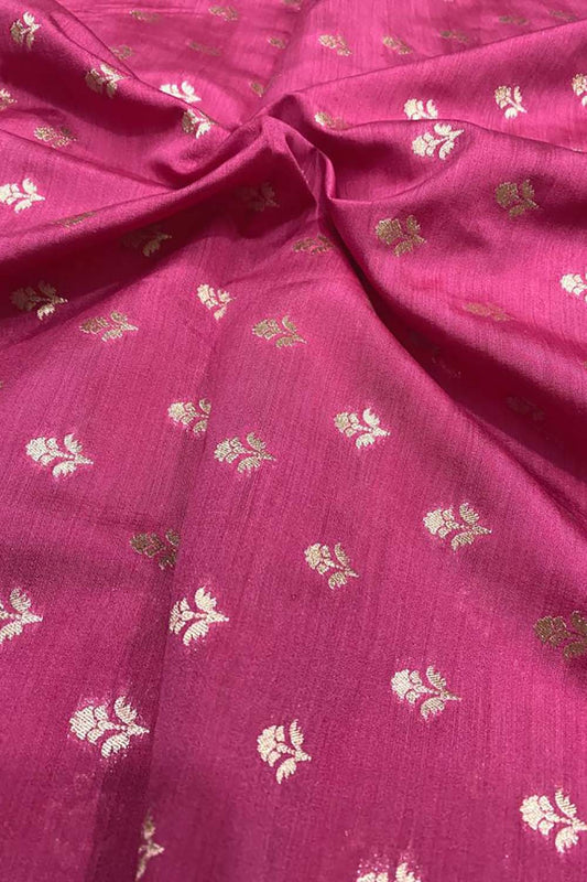 Pink Banarasi Chiniya Silk Fabric ( 1 Mtr )