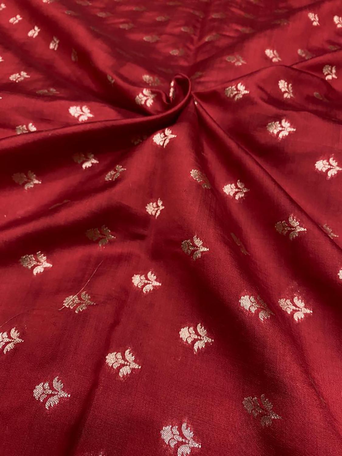 Red Banarasi Chiniya Silk Fabric ( 1 Mtr ) - Buy Now
