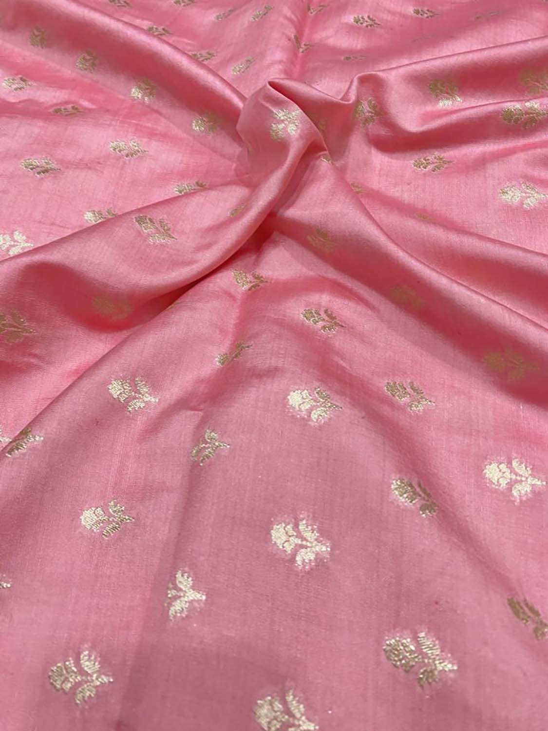 Pink Banarasi Chiniya Silk Fabric ( 1 Mtr ) - Luxurion World