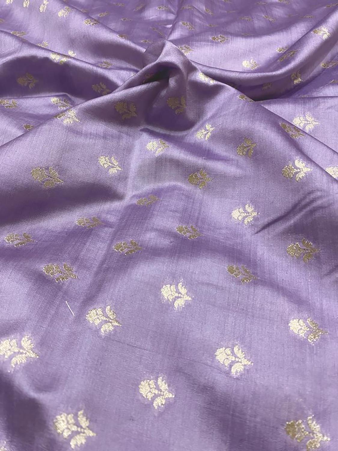 Purple Banarasi Chiniya Silk Fabric ( 1 Mtr ) - Luxurion World