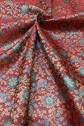 Shop Red Banarasi Silk Tanchui Jamawar Brocade Fabric (1 Mtr) Online - Luxurion World
