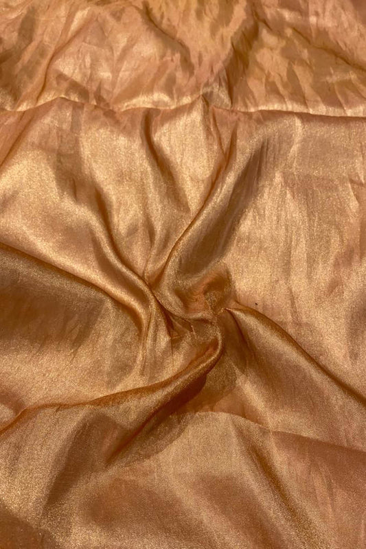Golden Handloom Banarasi Tissue Silk Fabric ( 2.5 Mtr )