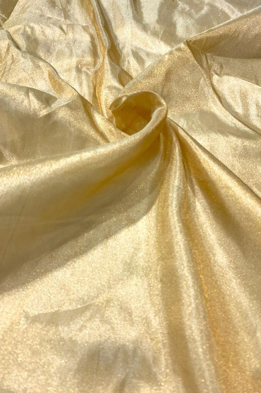 Golden Handloom Banarasi Tissue Silk Fabric ( 2.5 Mtr ) - Luxurion World