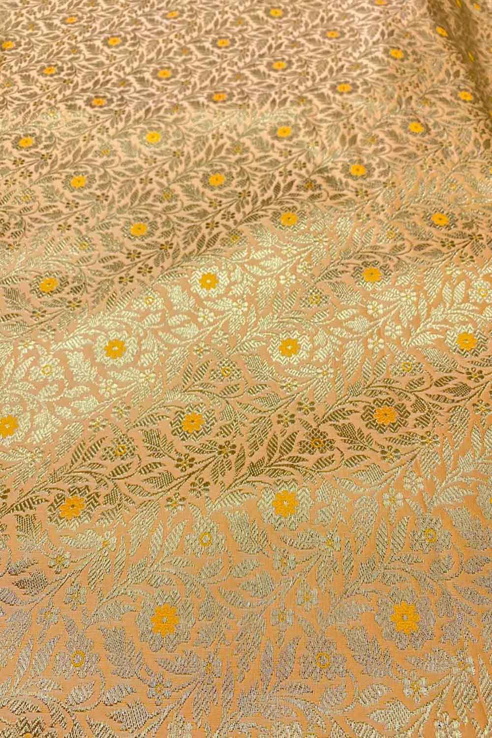 Pastel Banarasi Brocade Silk Fabric ( 2.5 Mtr ) - Luxurion World