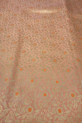 Peach Banarasi Brocade Silk Fabric ( 2.5 Mtr ) - Luxurion World