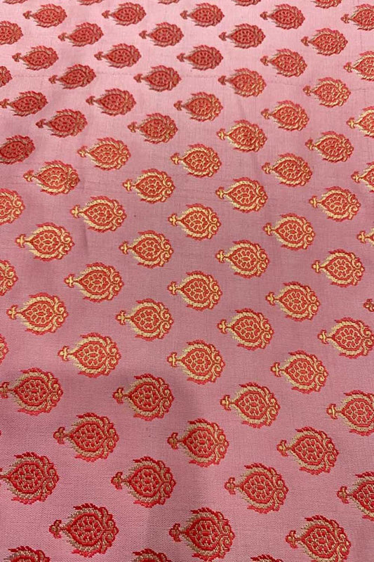 Pink Banarasi Silk Fabric ( 2.5 Mtr ) - Luxurion World