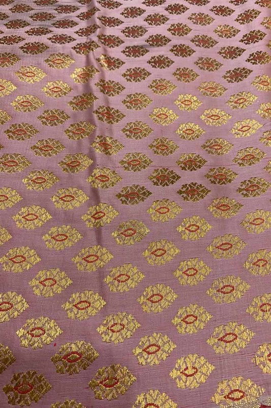 Pink Banarasi Silk Fabric ( 2.5 Mtr ) - Luxurion World