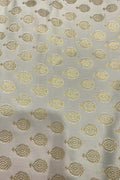 Off White Banarasi Silk Fabric ( 2.5 Mtr ) - Luxurion World