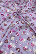 Exquisite Purple Banarasi Meenakari Silk Fabric ( 2.5 Mtrs ) - Luxurion World