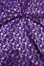 Exquisite Purple Banarasi Handloom Silk Fabric ( 1 Mtr ) - Luxurion World