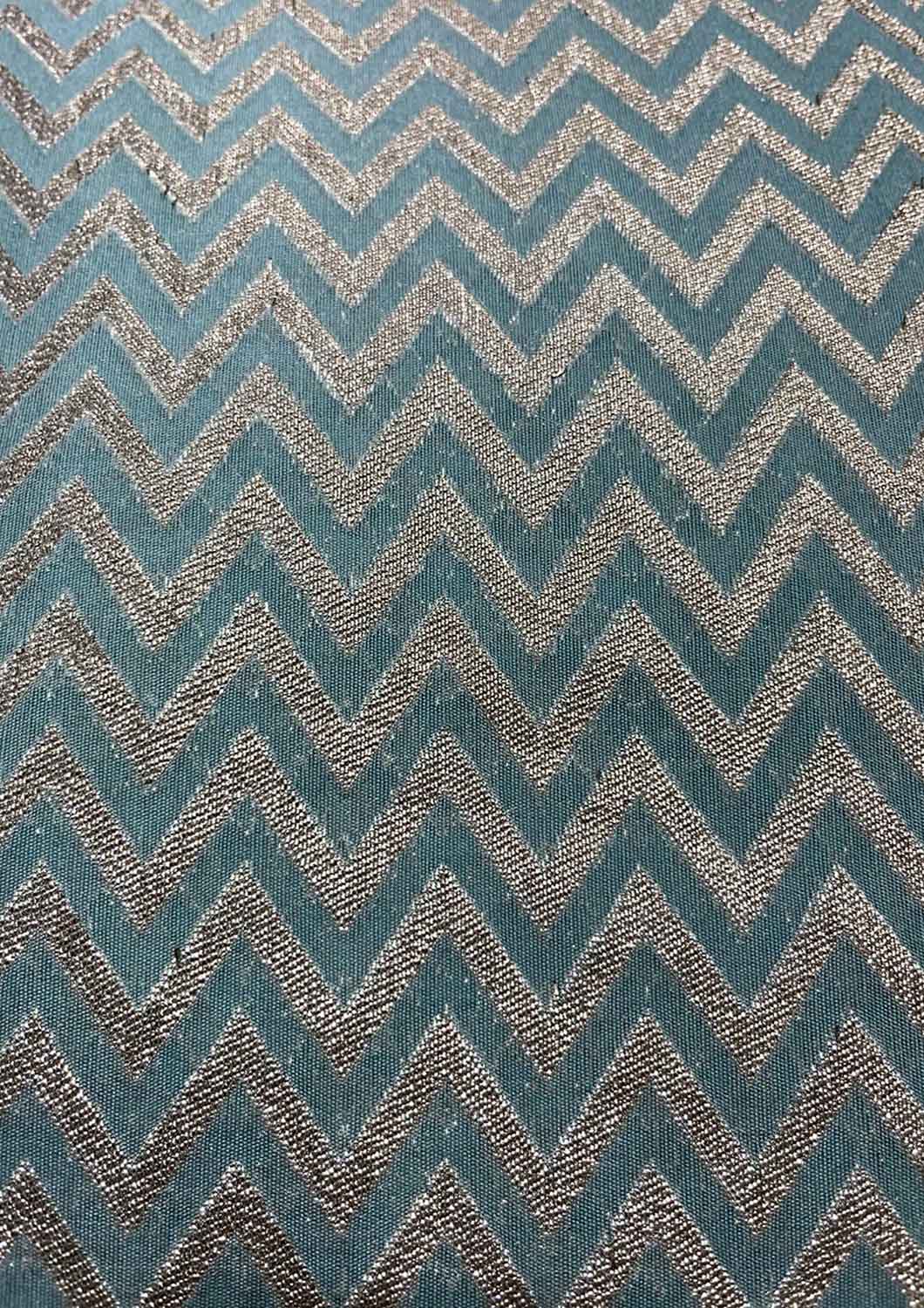 Blue Banarasi Silk Fabric ( 1 Mtr ) - Luxurion World