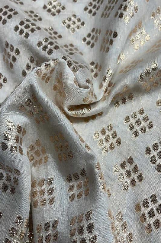 Dyeable Banarasi Chanderi Silk Fabric ( 1 Mtr ) - Luxurion World