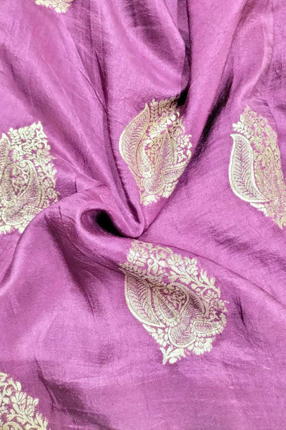 Purple Banarasi Silk Zari Fabric ( 1 Mtr )
