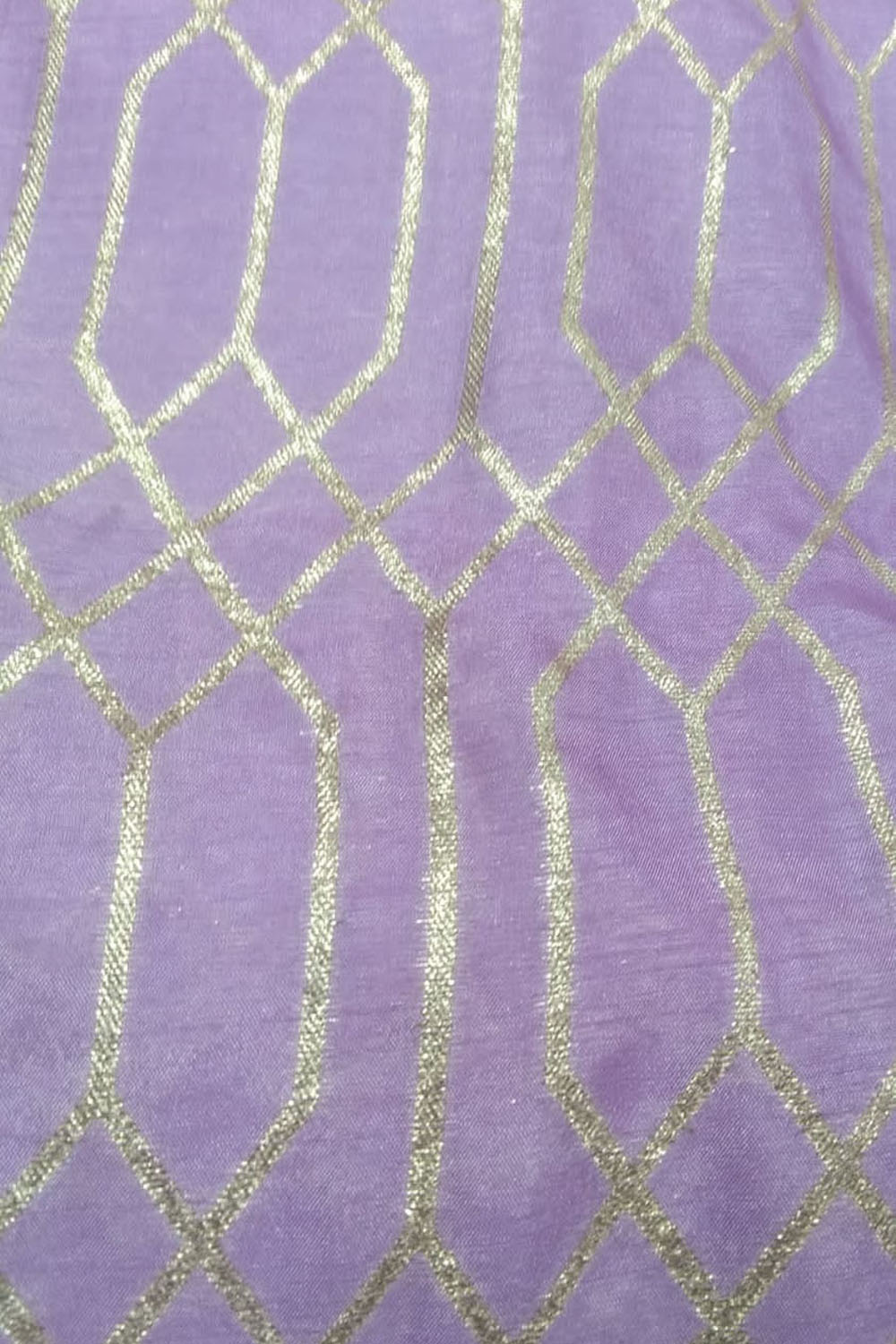 Purple Banarasi Dola Silk Fabric ( 1 Mtr ) - Luxurion World