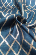 Blue Banarasi Dola Silk Fabric ( 1 Mtr ) - Luxurion World