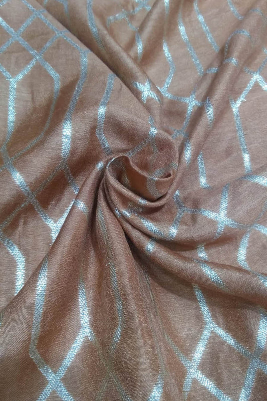 Pastel Banarasi Dola Silk Fabric ( 1 Mtr ) - Luxurion World