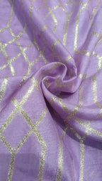 Purple Banarasi Dola Silk Fabric ( 1 Mtr ) - Luxurion World