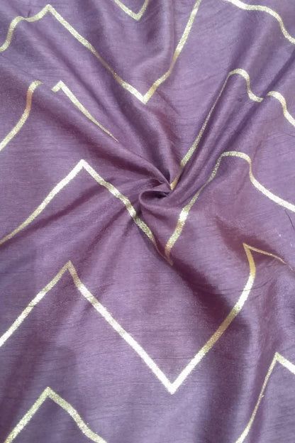 Purple Banarasi Dola Silk Fabric ( 1 Mtr ) - Luxurion World