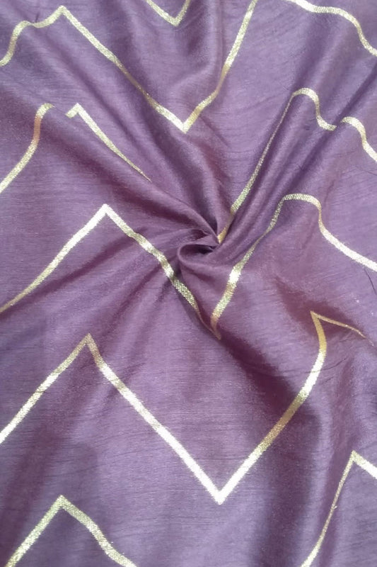 Purple Banarasi Dola Silk Fabric ( 1 Mtr ) - Luxurion World