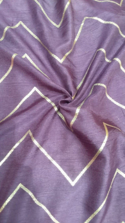 Purple Banarasi Dola Silk Fabric ( 1 Mtr ) - Luxurion World