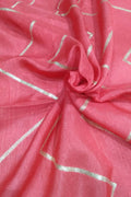 Pink Banarasi Dola Silk Fabric ( 1 Mtr ) - Luxurion World