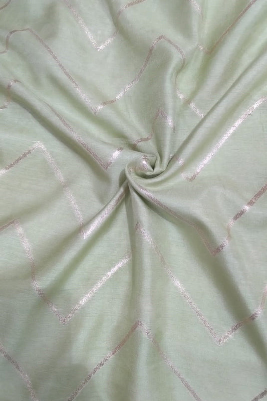 Green Banarasi Dola Silk Fabric ( 1 Mtr ) - Luxurion World
