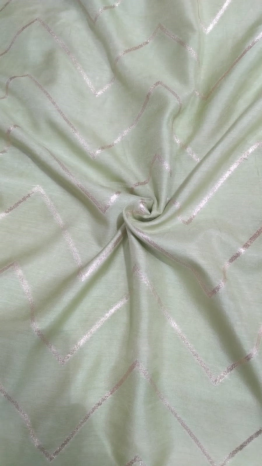 Green Banarasi Dola Silk Fabric ( 1 Mtr ) - Luxurion World
