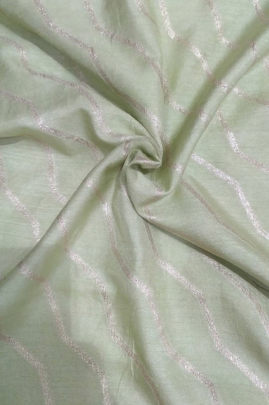 Green Banarasi Dola Silk Fabric ( 1 Mtr ) - Luxurion World