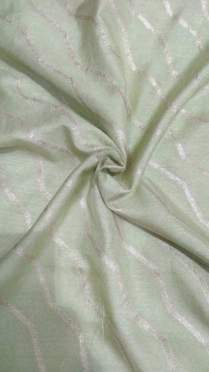 Green Banarasi Dola Silk Fabric ( 1 Mtr ) - Luxurion World