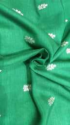 Green Banarasi Dola Silk Fabric ( 1 Mtr ) - Luxurion World