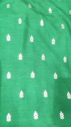 Green Banarasi Dola Silk Fabric ( 1 Mtr ) - Luxurion World