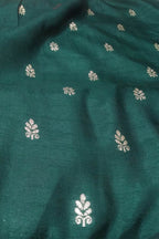 Green Banarasi Dola Silk Fabric ( 1 Mtr ) - Luxurion World