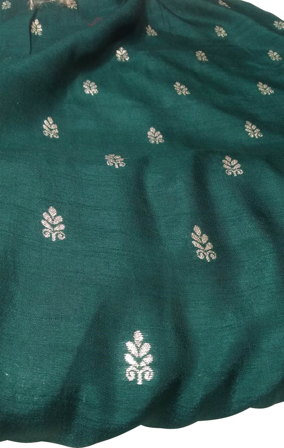Green Banarasi Dola Silk Fabric ( 1 Mtr )