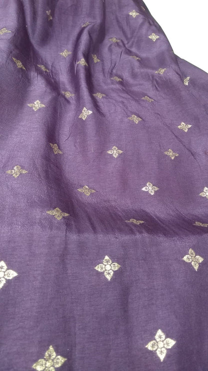 Purple Banarasi Dola Silk Fabric ( 1 Mtr )