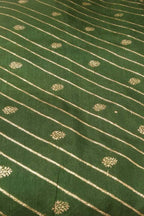 Green Banarasi Dola Silk Fabric ( 1 Mtr ) - Luxurion World