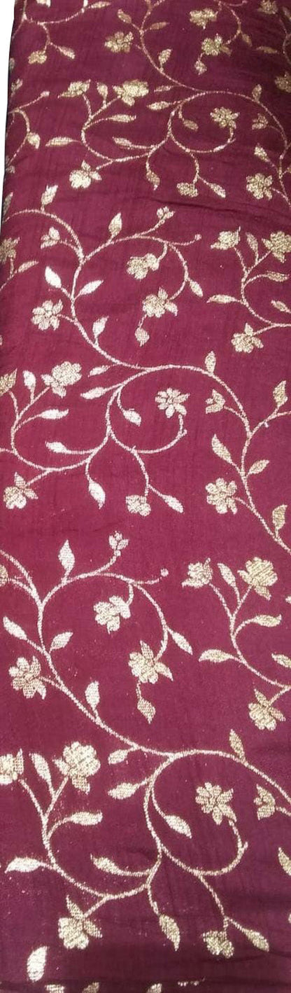 Maroon Banarasi Dola Silk Fabric ( 1 Mtr )