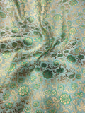 Green Banarasi Silk Zari Work Fabric ( 1 Mtr ) - Luxurion World