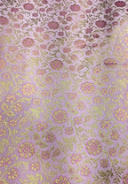 Pink Banarasi Silk Zari Work Fabric ( 1 Mtr ) - Luxurion World