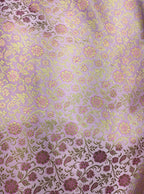 Pink Banarasi Silk Zari Work Fabric ( 1 Mtr ) - Luxurion World