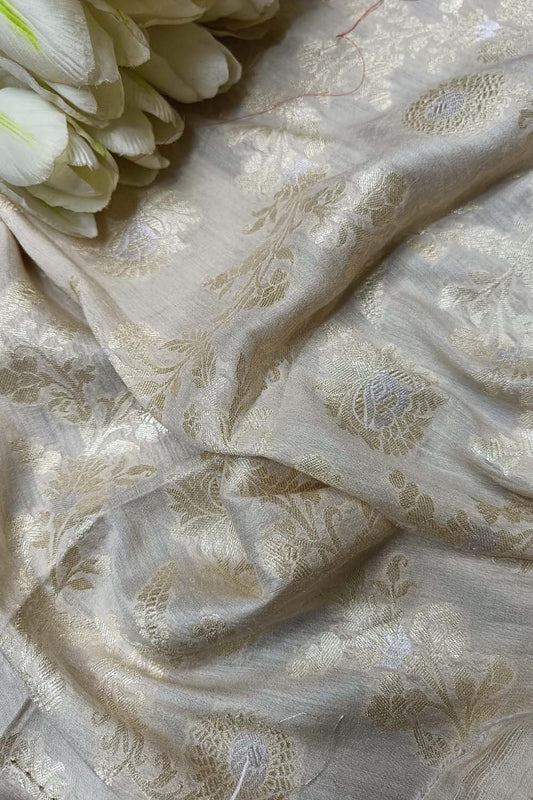 Vibrant Dyeable Banarasi Moonga Silk Fabric