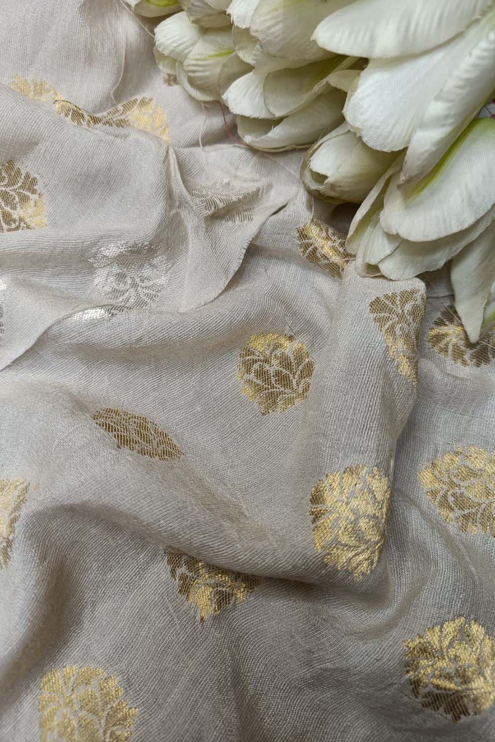 Vibrant Dyeable Banarasi Moonga Silk Fabric - Luxurion World