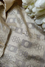 Dyeable Banarasi Handloom Pure Moonga Silk Fabric ( 1 Mtr ) - Luxurion World
