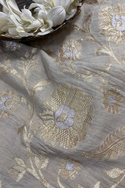 Luxurious Dyeable Banarasi Moonga Silk Fabric - Luxurion World