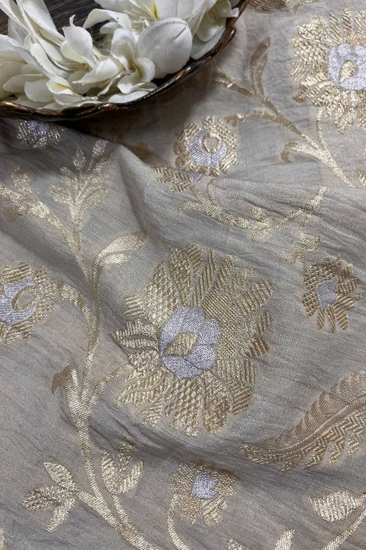 Luxurious Dyeable Banarasi Moonga Silk Fabric - Luxurion World