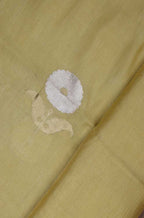 Yellow Handloom Banarasi Tissue Katan Silk Fabric ( 1 Mtr ) - Luxurion World