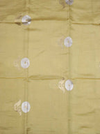 Yellow Handloom Banarasi Tissue Katan Silk Fabric ( 1 Mtr ) - Luxurion World