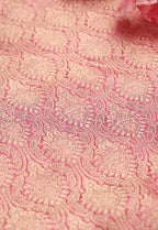 Pink Banarasi Brocade Silk Fabric ( 1 Mtr ) - Luxurion World
