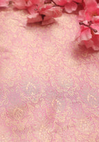 Pink Banarasi Brocade Silk Fabric ( 1 Mtr ) - Luxurion World