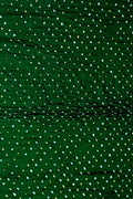 Green Bandhani Pure Gajji Silk Fabric ( 3 Mtr ) - Luxurion World