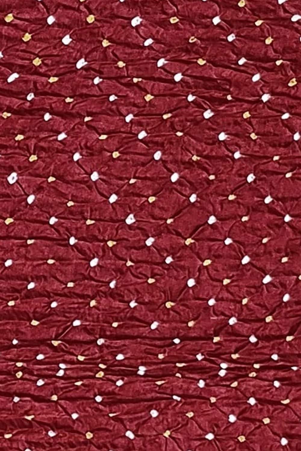 Maroon Bandhani Pure Gajji Silk Fabric ( 3 Mtr ) - Luxurion World